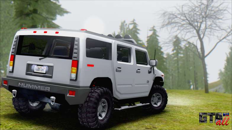 Hummer H2 Tunable для GTA San Andreas задняя часть