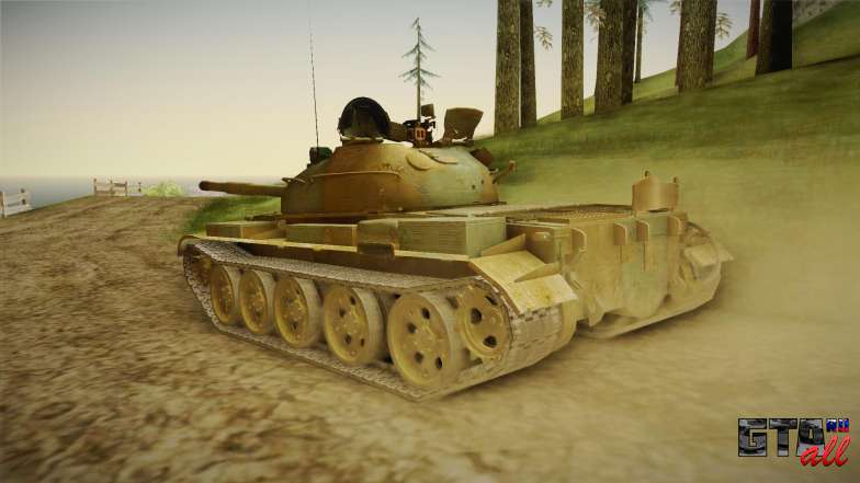 T-62 Desert Camo v2 для GTA San Andreas вид сзади