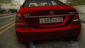 Mercedes-Benz W221 S65 Stance v2 для GTA San Andreas задний вид