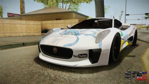 Jaguar C-X75 Ika Musume Itasha для GTA San Andreas вид спереди