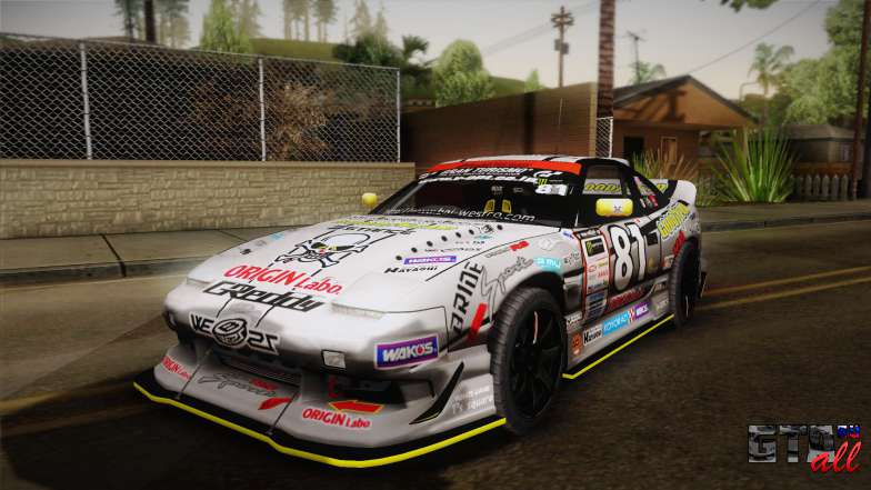 D1GP Nissan 180SX BWest Origin Labo для GTA San Andreas вид спереди