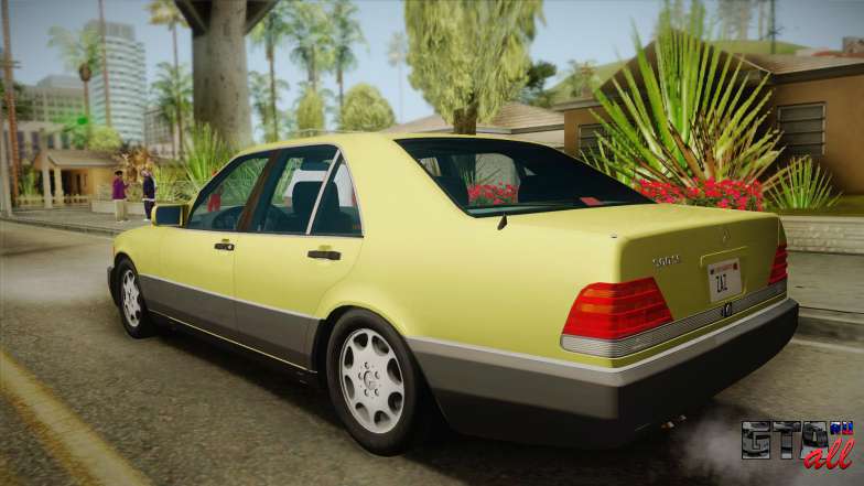 Mercedes-Benz 500SE 1991 v1.1 для GTA San Andreas вид сзади