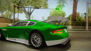 Aston Martin Racing DBR9 2005 v2.0.1 YCH для GTA San Andreas задняя часть зеленого цвета