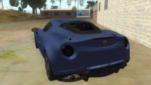 Alfa Romeo 4C для GTA San Andreas вид сзади