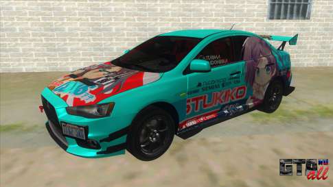 Tsukiko Itasha Evo X Vinyl для GTA San Andreas вид спереди