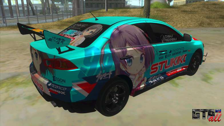 Tsukiko Itasha Evo X Vinyl для GTA San Andreas задняя часть