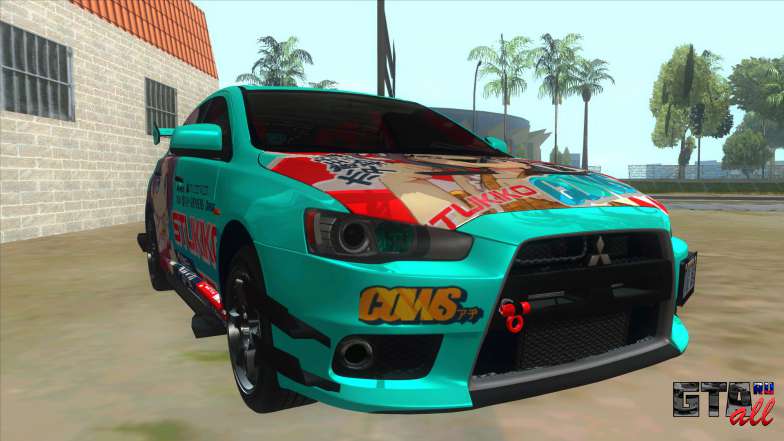 Tsukiko Itasha Evo X Vinyl для GTA San Andreas фронтальная часть