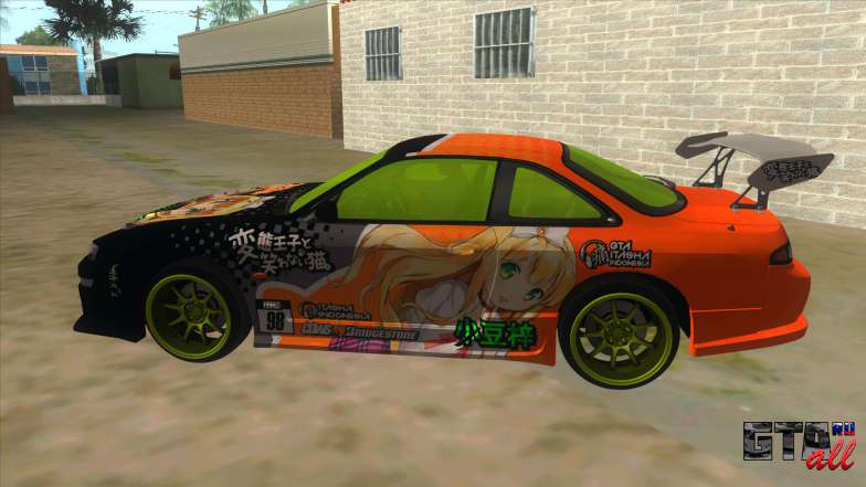 Azuki Azusa Itasha Nissan Silvia Vinyl для GTA San Andreas вид спереди