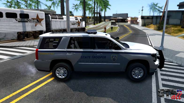 2015 Chevy Tahoe San Andreas State Trooper для GTA San Andreas вид сбоку