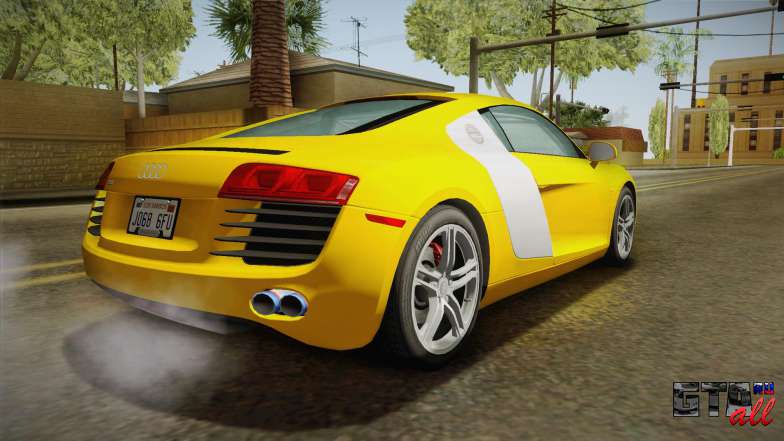 Audi R8 Coupe 4.2 FSI quattro US-Spec v1.0.0 для GTA San Andreas вид сзади