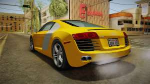 Audi R8 Coupe 4.2 FSI quattro US-Spec v1.0.0 для GTA San Andreas багажник сзади