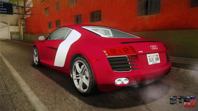 Audi R8 Coupe 4.2 FSI quattro US-Spec v1.0.0 YCH для GTA San Andreas задняя часть