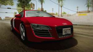 Audi R8 Coupe 4.2 FSI quattro US-Spec v1.0.0 YCH для GTA San Andreas передние фары