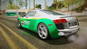 Audi R8 Coupe 4.2 FSI quattro US-Spec v1.0.0 YCH для GTA San Andreas зеленая покраска сзади