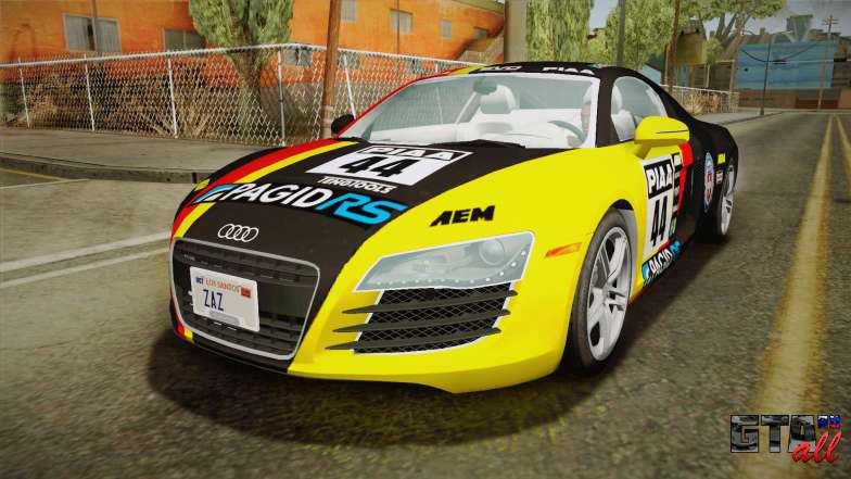 Audi R8 Coupe 4.2 FSI quattro US-Spec v1.0.0 YCH для GTA San Andreas желтая покраска