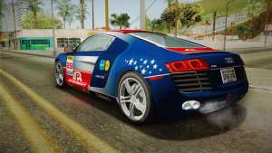 Audi R8 Coupe 4.2 FSI quattro US-Spec v1.0.0 YCH для GTA San Andreas синий сзади