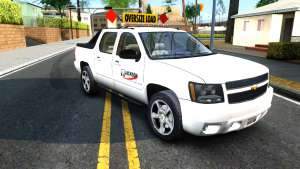 2007 Chevy Avalanche - Pilot Car для GTA San Andreas вид спереди