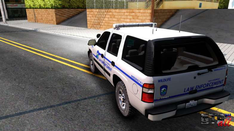 2004 Chevy Tahoe State Wildlife для GTA San Andreas вид сзади