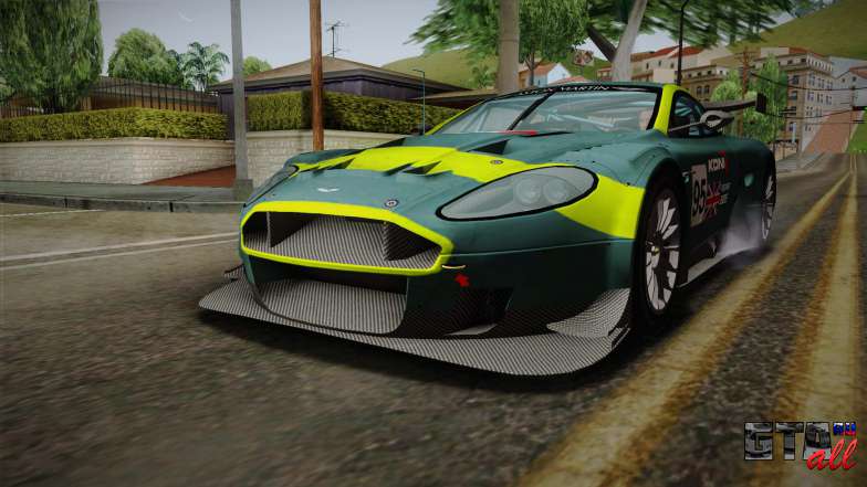 Aston Martin Racing DBRS9 GT3 2006 v1.0.6 Dirt для GTA San Andreas зеленая покраска