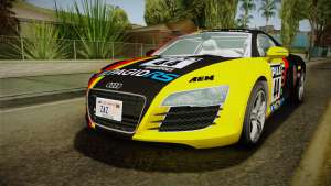 Audi R8 Coupe 4.2 FSI quattro EU-Spec 2008 Dirt черно-желтый цвет вид спереди