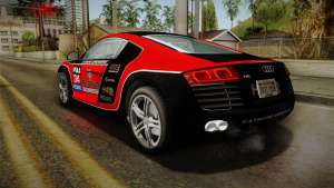 Audi R8 Coupe 4.2 FSI quattro EU-Spec 2008 Dirt красного цвета вид сзади