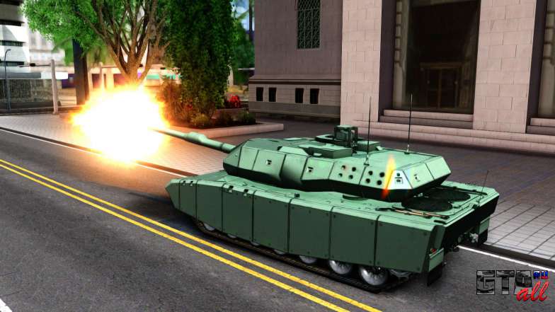 Leopard 2A7 для GTA San Andreas задняя часть