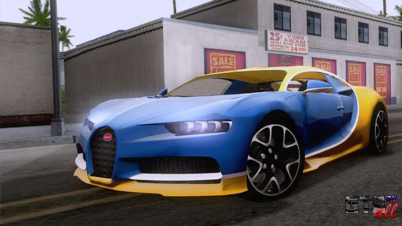 Bugatti Chiron 2017 v2.5 для GTA San Andreas вид спереди