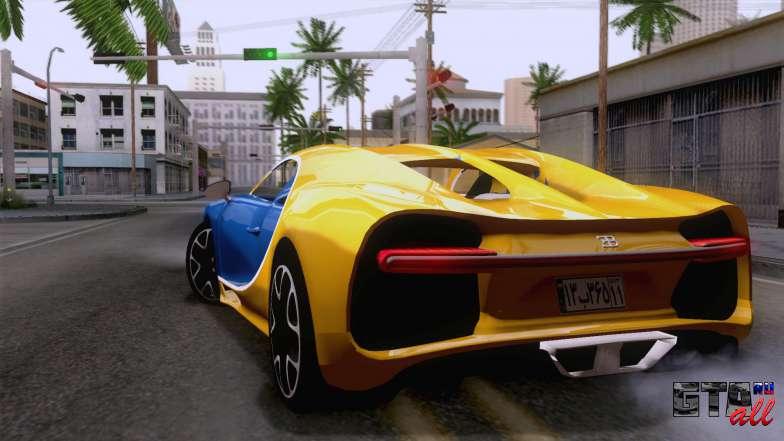 Bugatti Chiron 2017 v2.5 для GTA San Andreas вид сзади