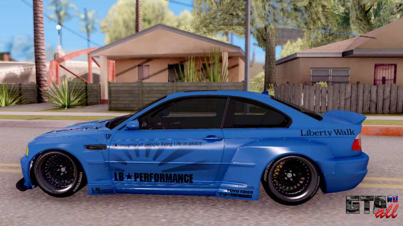 BMW M3 E46 Liberty Walk для GTA San Andreas вид сбоку