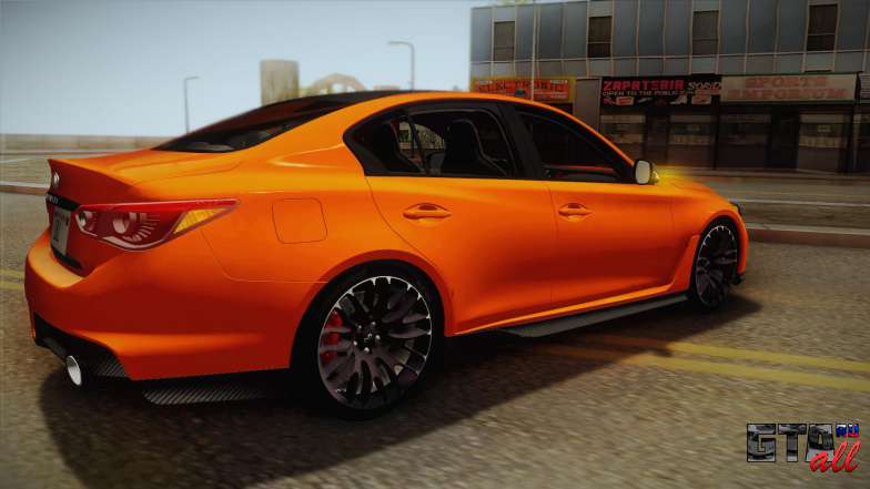 Infiniti Q50 Eau Rouge 2014 для GTA San Andreas задняя часть