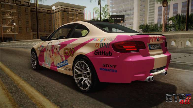 BMW M3 E92 2012 Itasha PJ для GTA San Andreas покраска вид сзади