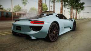 Porsche 918 Spyder для GTA San Andreas вид сзади