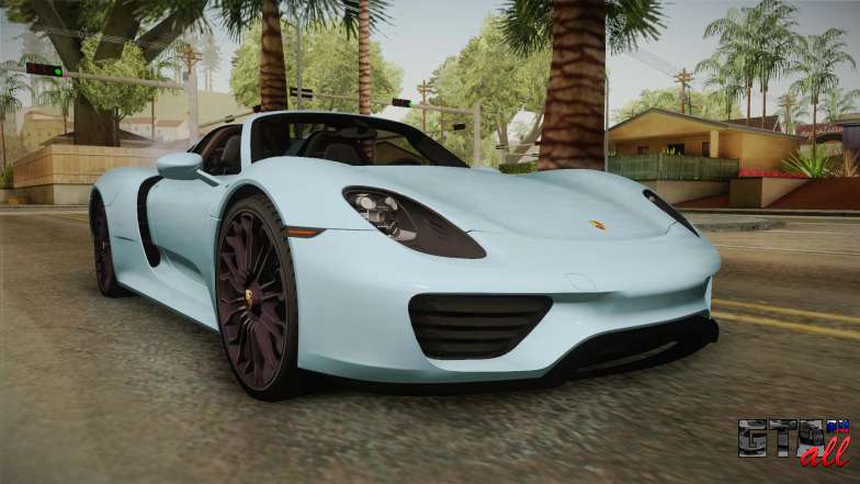 Porsche 918 Spyder для GTA San Andreas передняя часть