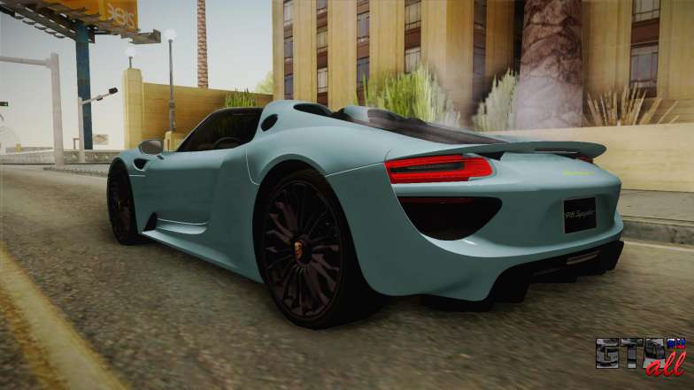 Porsche 918 Spyder для GTA San Andreas задняя часть