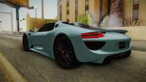 Porsche 918 Spyder для GTA San Andreas задняя часть