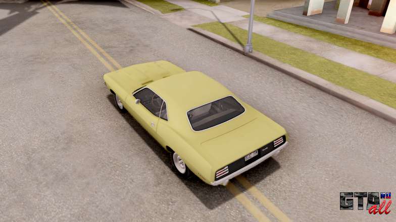 Plymouth Hemi Cuda 440 1970 для GTA San Andreas вид сзади сверху