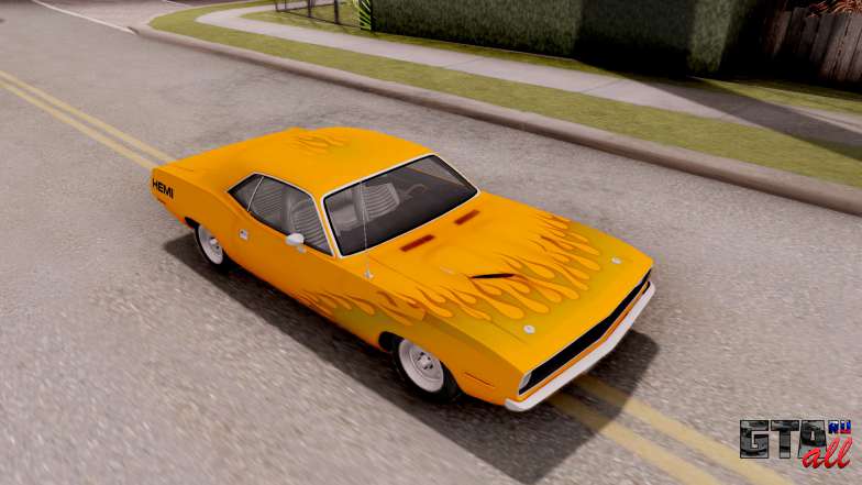 Plymouth Hemi Cuda 440 1970 для GTA San Andreas желтая покраска