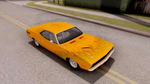 Plymouth Hemi Cuda 440 1970 для GTA San Andreas желтая покраска