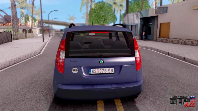 Skoda Roomster Stock для GTA San Andreas вид сзади