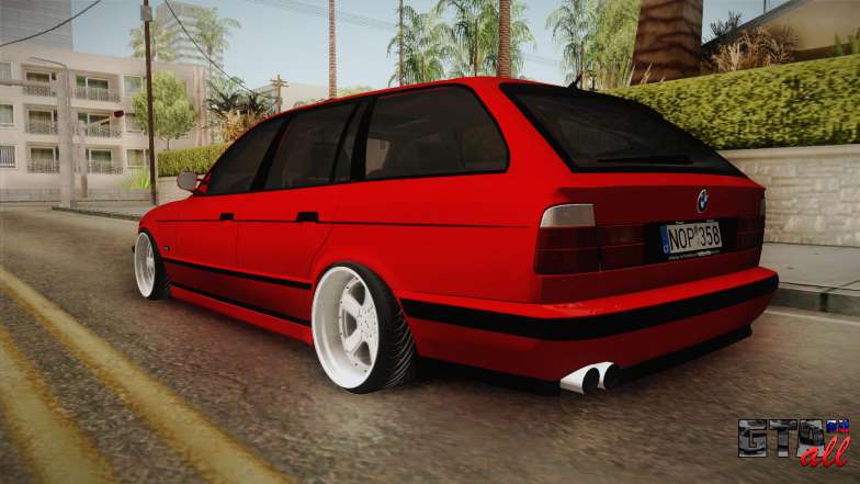 BMW 5 Series E34 Touring Stance для GTA San Andreas вид сзади