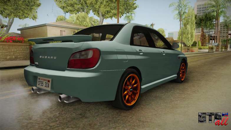 Subaru Impreza WRX Tunable для GTA San Andreas задняя часть