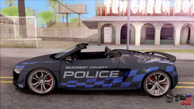 Audi R8 High Speed Police для GTA San Andreas вид сбоку