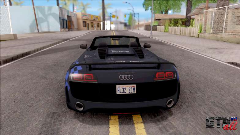 Audi R8 High Speed Police для GTA San Andreas задняя часть