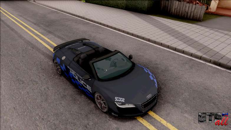 Audi R8 High Speed Police для GTA San Andreas вид сверху