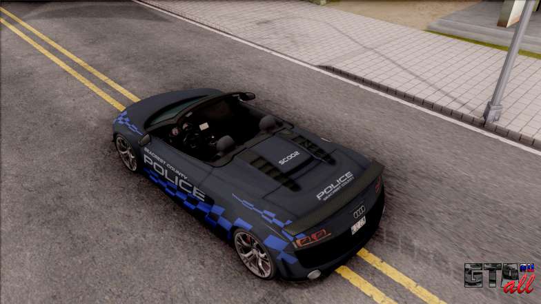 Audi R8 High Speed Police для GTA San Andreas сверху сзади