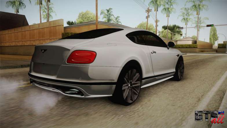 Bentley Continental GT Speed 2016 для GTA San Andreas вид сзади