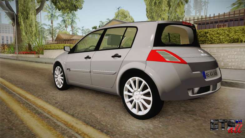 Renault Megane RS для GTA San Andreas вид сзади