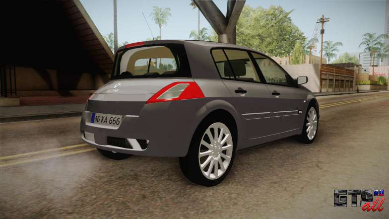 Renault Megane RS для GTA San Andreas задняя часть