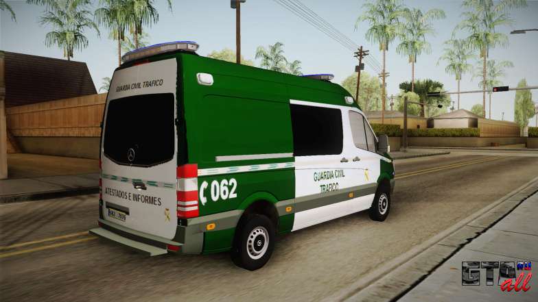 Mercedes-Benz Sprinter GC Trafico Spanish для GTA San Andreas задняя часть