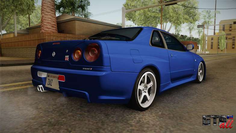 Nissan Skyline GT-R34 Tunable для GTA San Andreas вид сзади